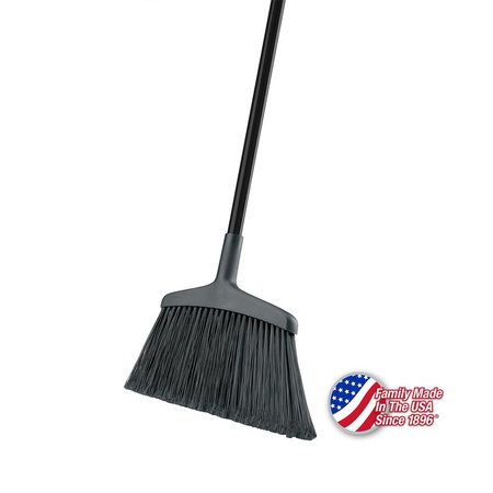 LIBMAN COMMERCIAL Wide Commercial Angle Broom, 15, Black Handle, 6PK 1115